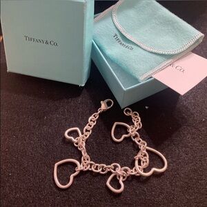 Tiffany & Co. Sterling Silver Heart Charm Bracelet